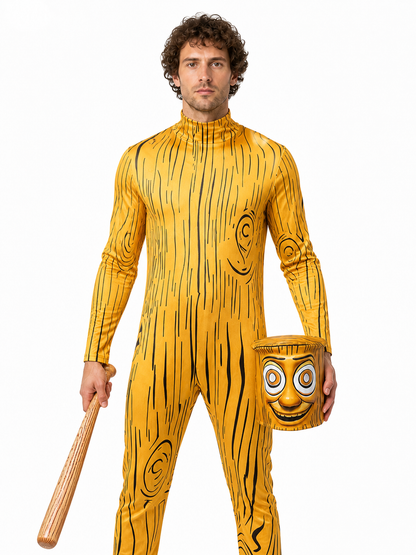 Wooden Character Carnival Costume Jumpsuit