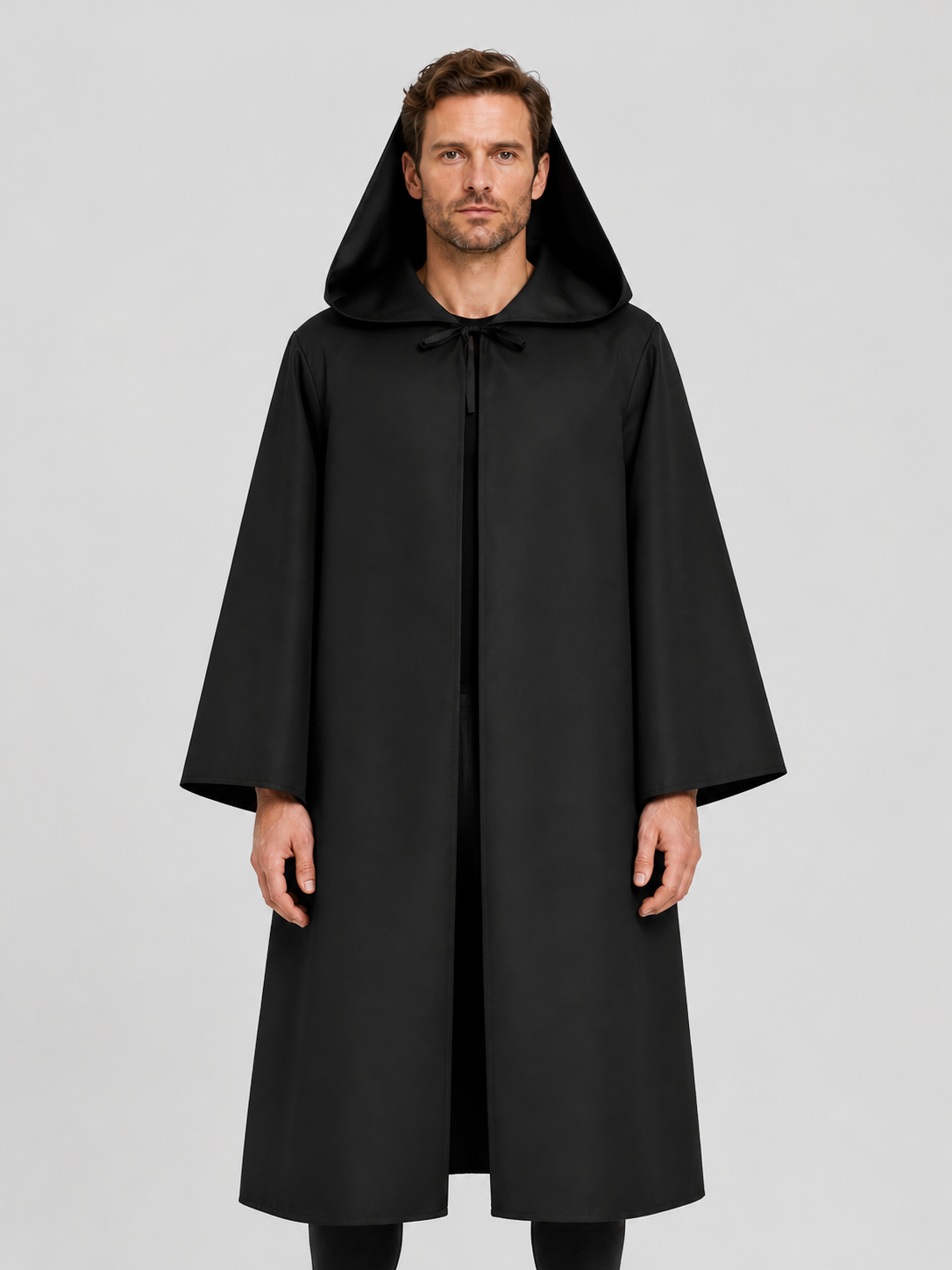 Black Long Hooded Death Cloak for Jedi Cosplay Costume Capes detail 3