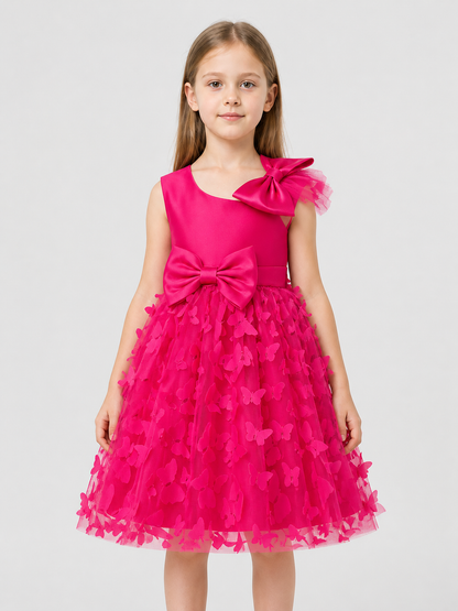 Full Pink Tulle Dress with Oversized Bows Costume Dresses detail 3