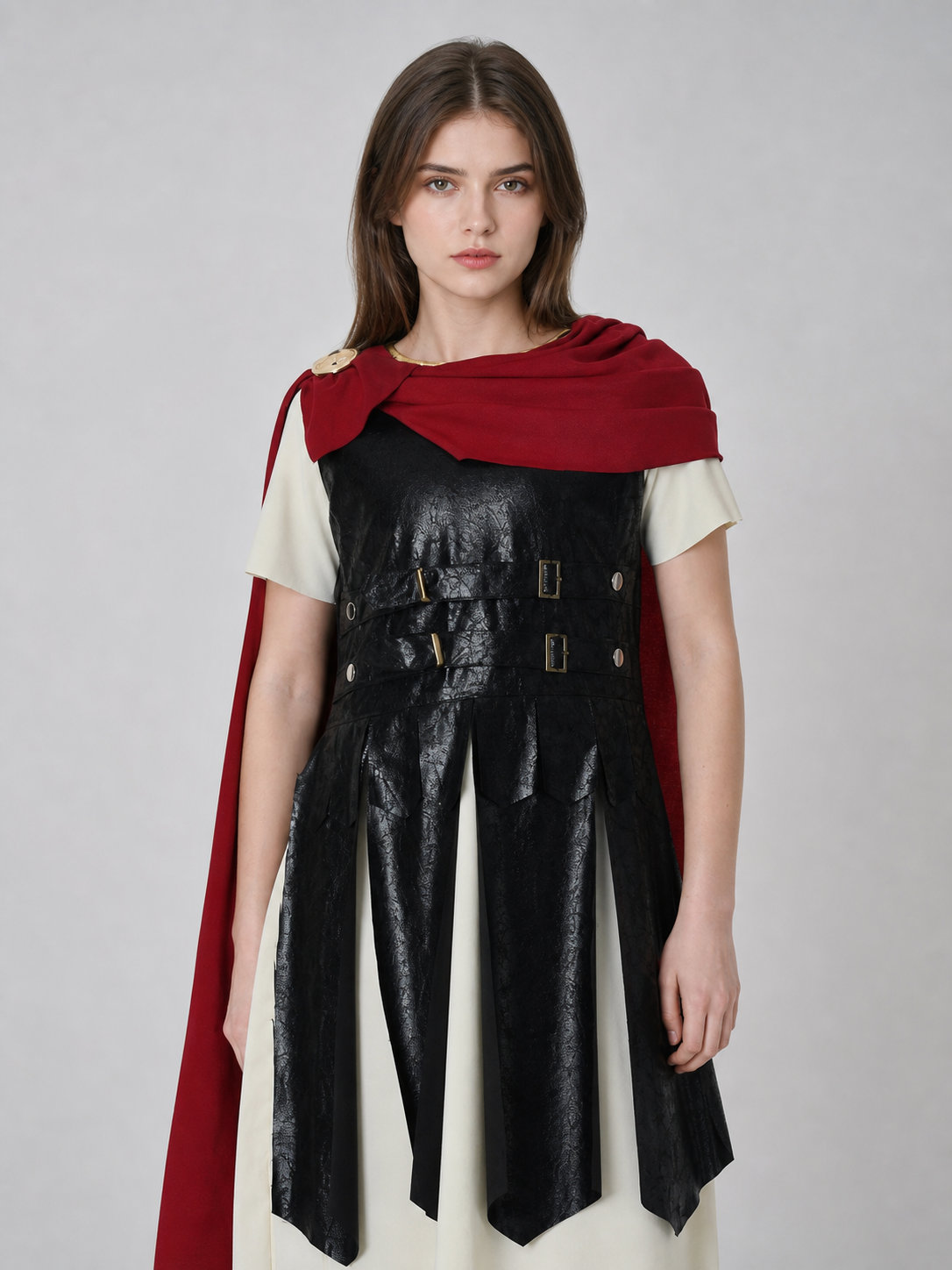 Character Costume: Retro Dress with Cape and Belts Costume Dresses detail 2