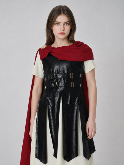 Character Costume: Retro Dress with Cape and Belts Costume Dresses detail 2