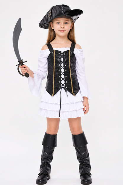 Children's Pirate Costume with Ruffled Skirt and Vest Costumes detail 3