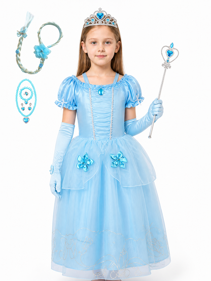 Children’s Cinderella costume with crown and dress product detail 3
