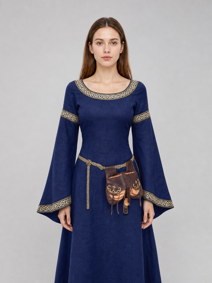 Long Medieval Dress with Belt and Pendant