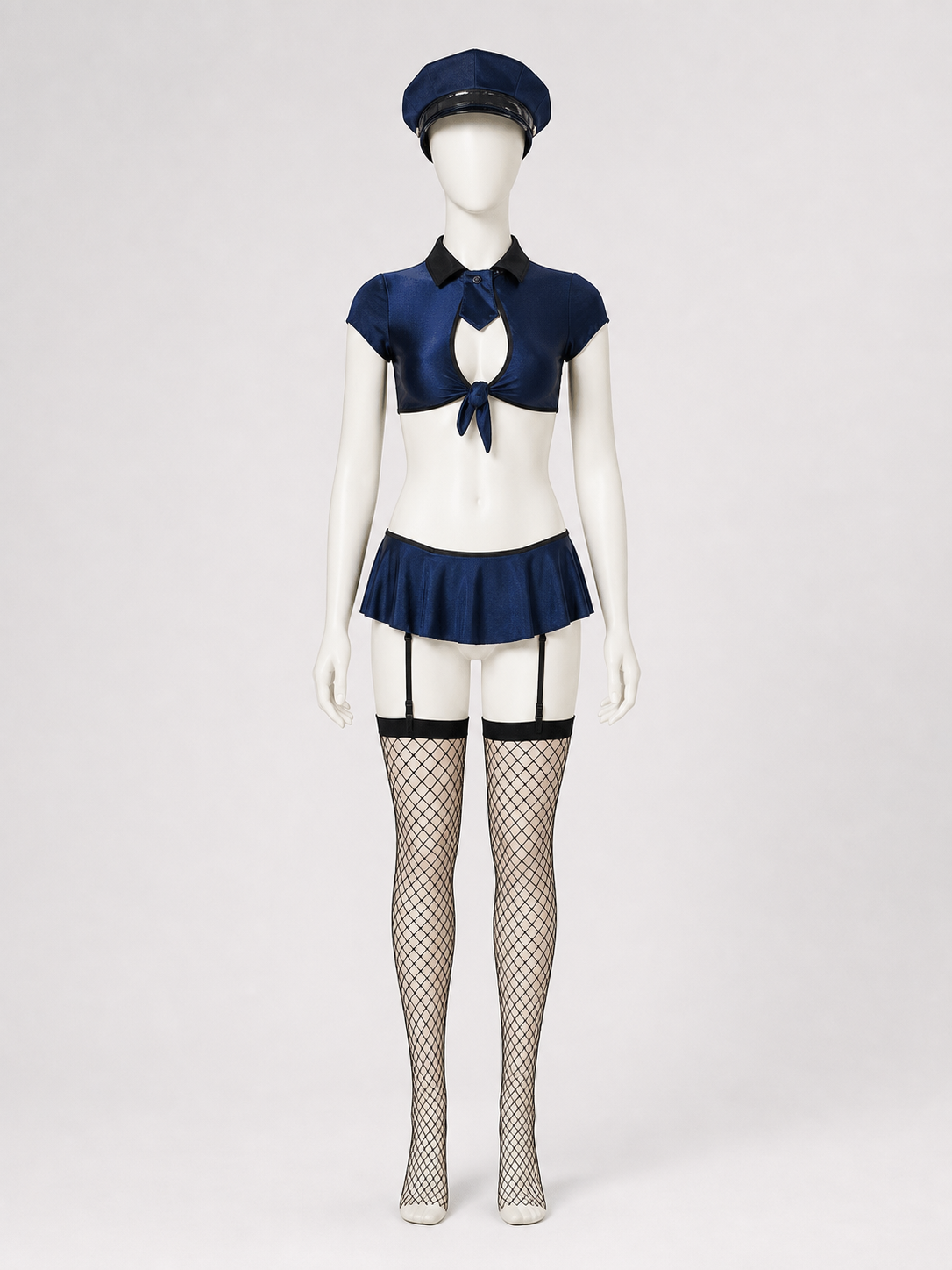 Police-Style Costume: Top, Skirt, and Cap