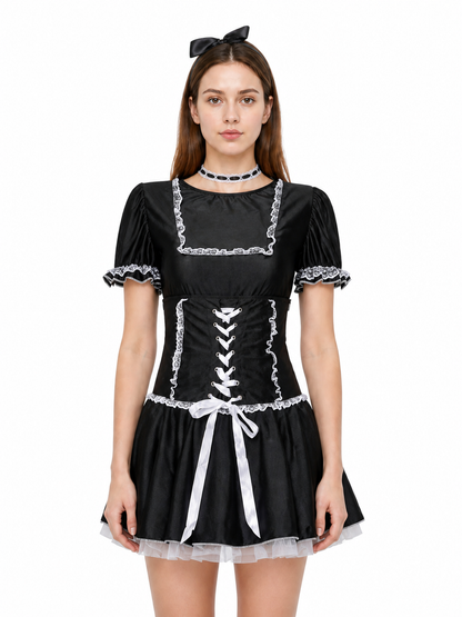 Gothic Lace Dress Set with Accessories Costume Dresses detail 3