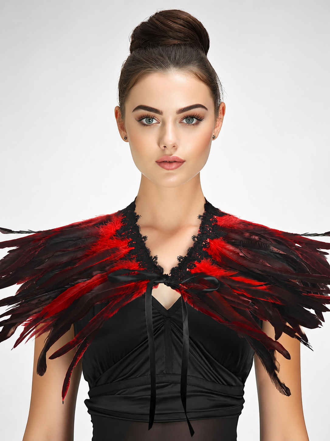 Halloween Red Feather Capelet Carnival Accessory Costume Accessories detail 2