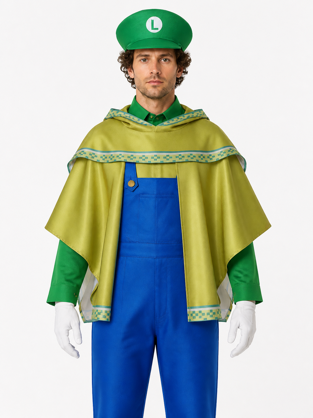 Luigi Cosplay Costume with Cape and Hat Costume Capes detail 3