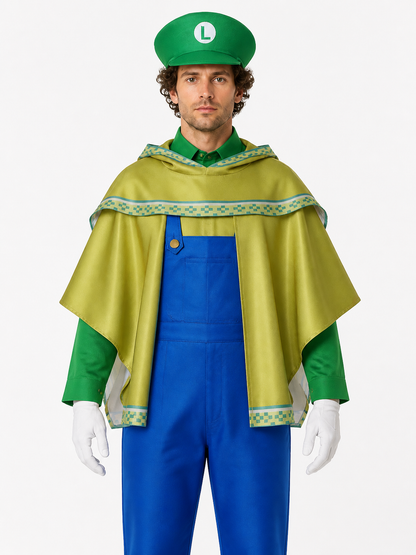 Luigi Cosplay Costume with Cape and Hat Costume Capes detail 3