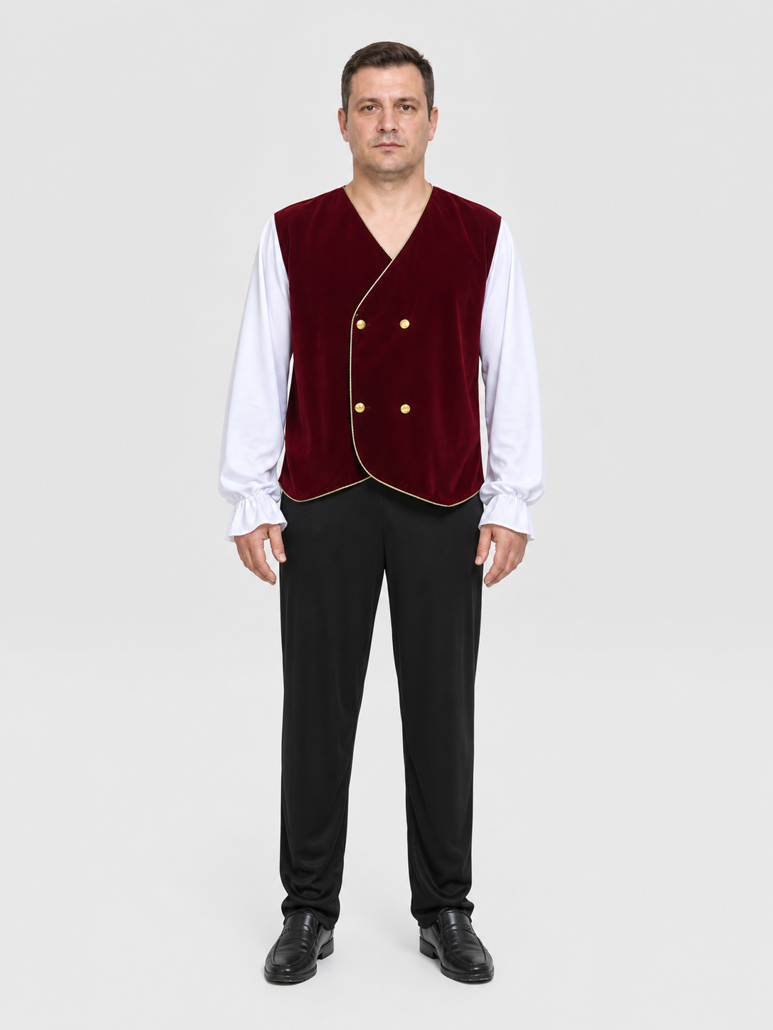 Russian Folk Stage Costume with Vest and Trousers Costumes detail 3