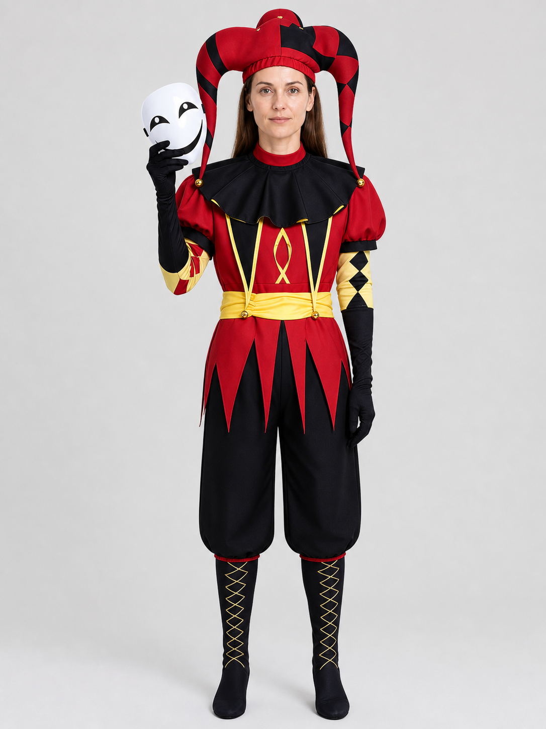 Pierrot Clown Costume, Cosplay Jumpsuit, 7 Pieces Costumes detail 3