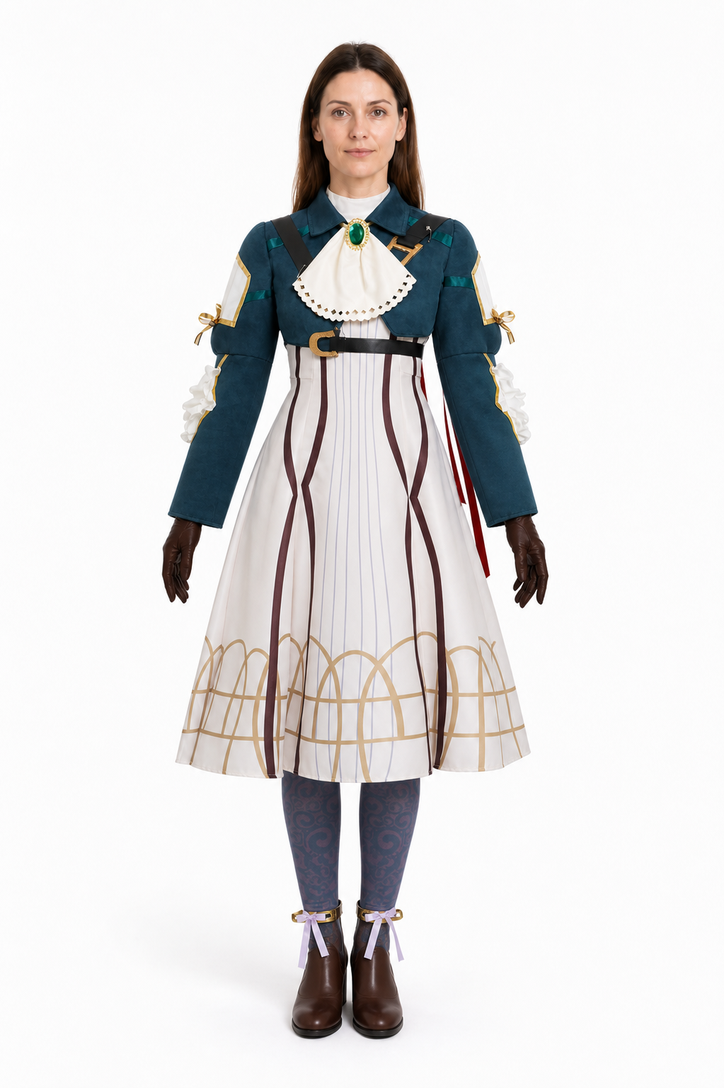 Violet Cosplay Costume Set with Skirt and Jacket Costumes detail 3