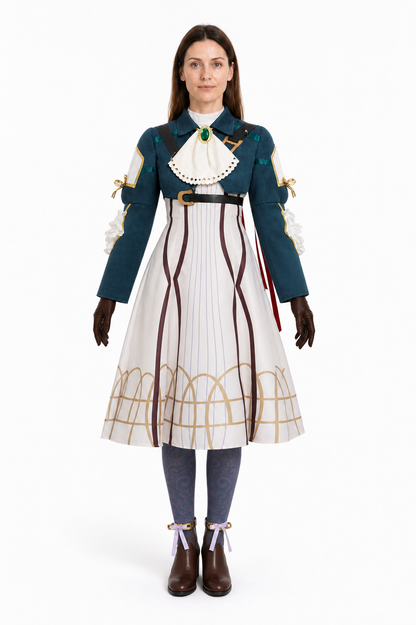 Violet Cosplay Costume Set with Skirt and Jacket Costumes detail 3
