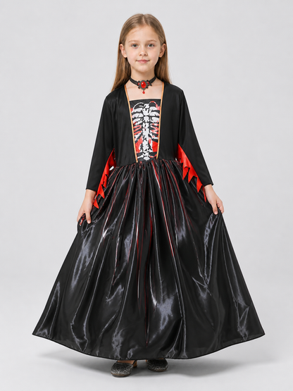 Girls' Halloween witch dress with red stripes Costume Dresses detail 2