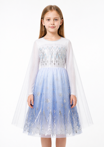 Girls' Party Dress with Sequins and Snowflakes Costume Dresses detail 3