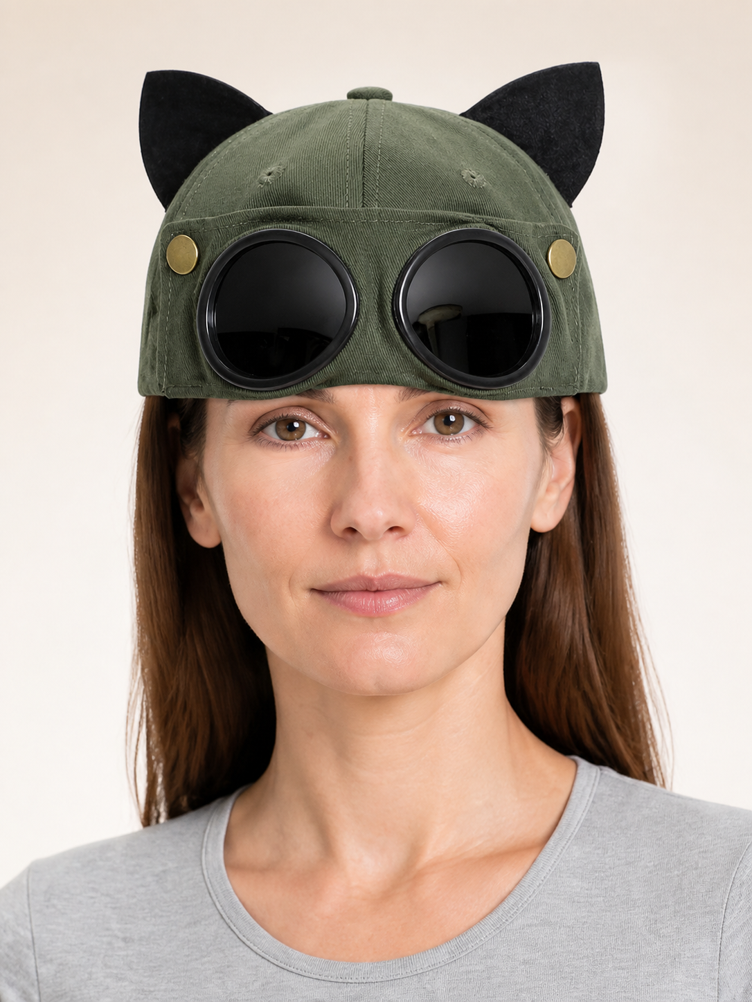 Green Carnival Headwear with Ears and Glasses Costumes detail 2
