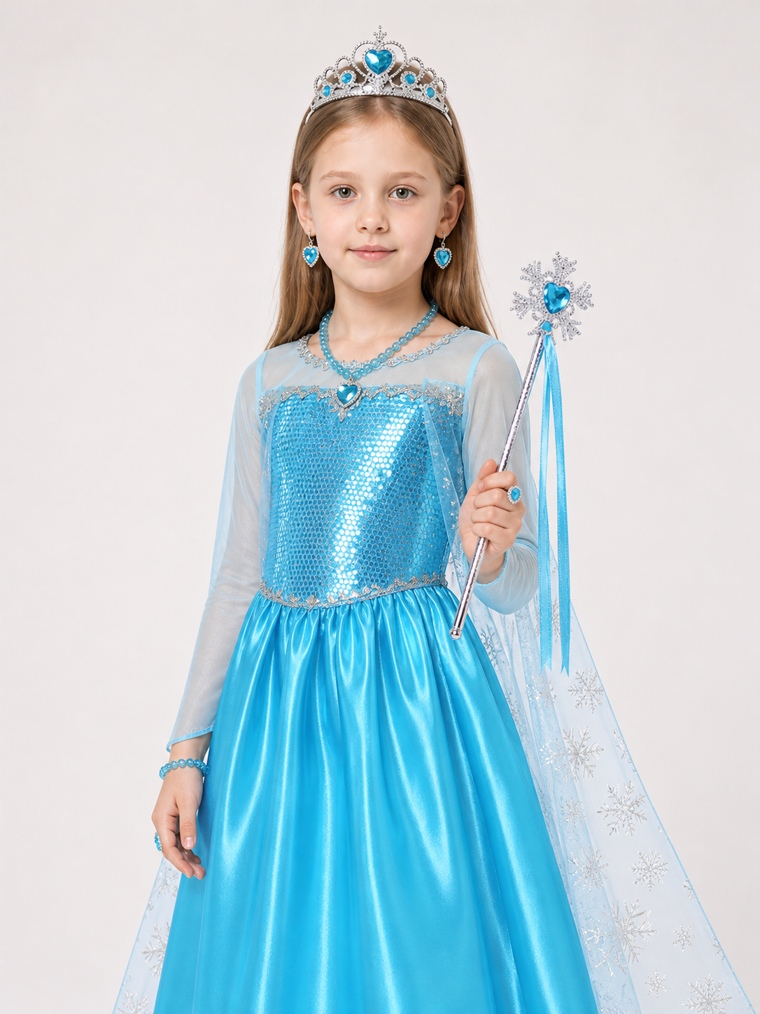 Blue Snow Queen Costume with Accessories