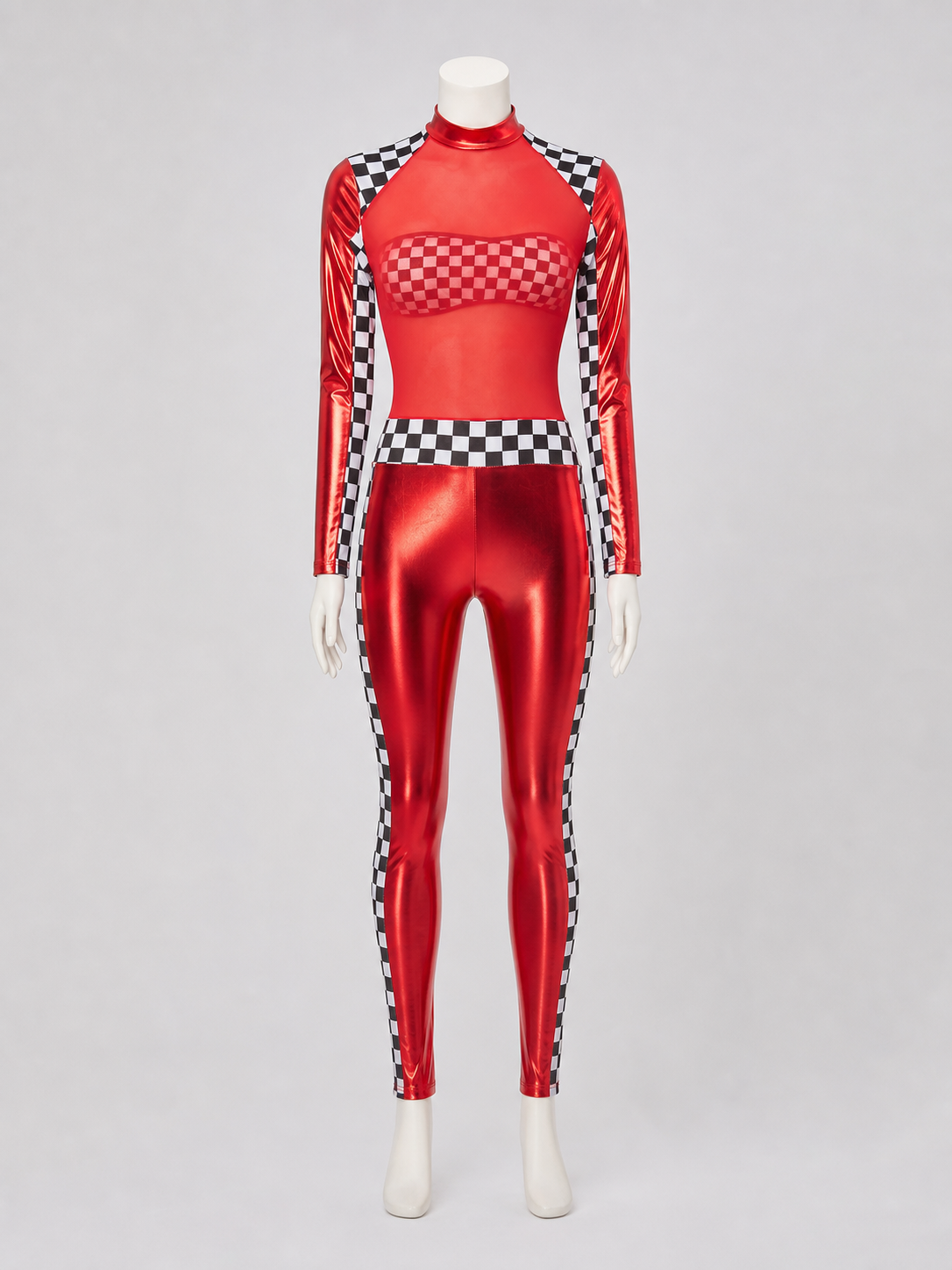 Two-Piece Stage Costume with Checkerboard Details
