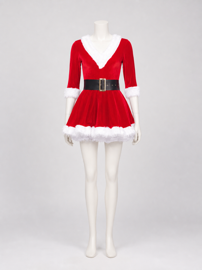 New Year's Costume Dress with Hood and Belt