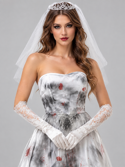 Vampire Bride Costume with Fake Blood