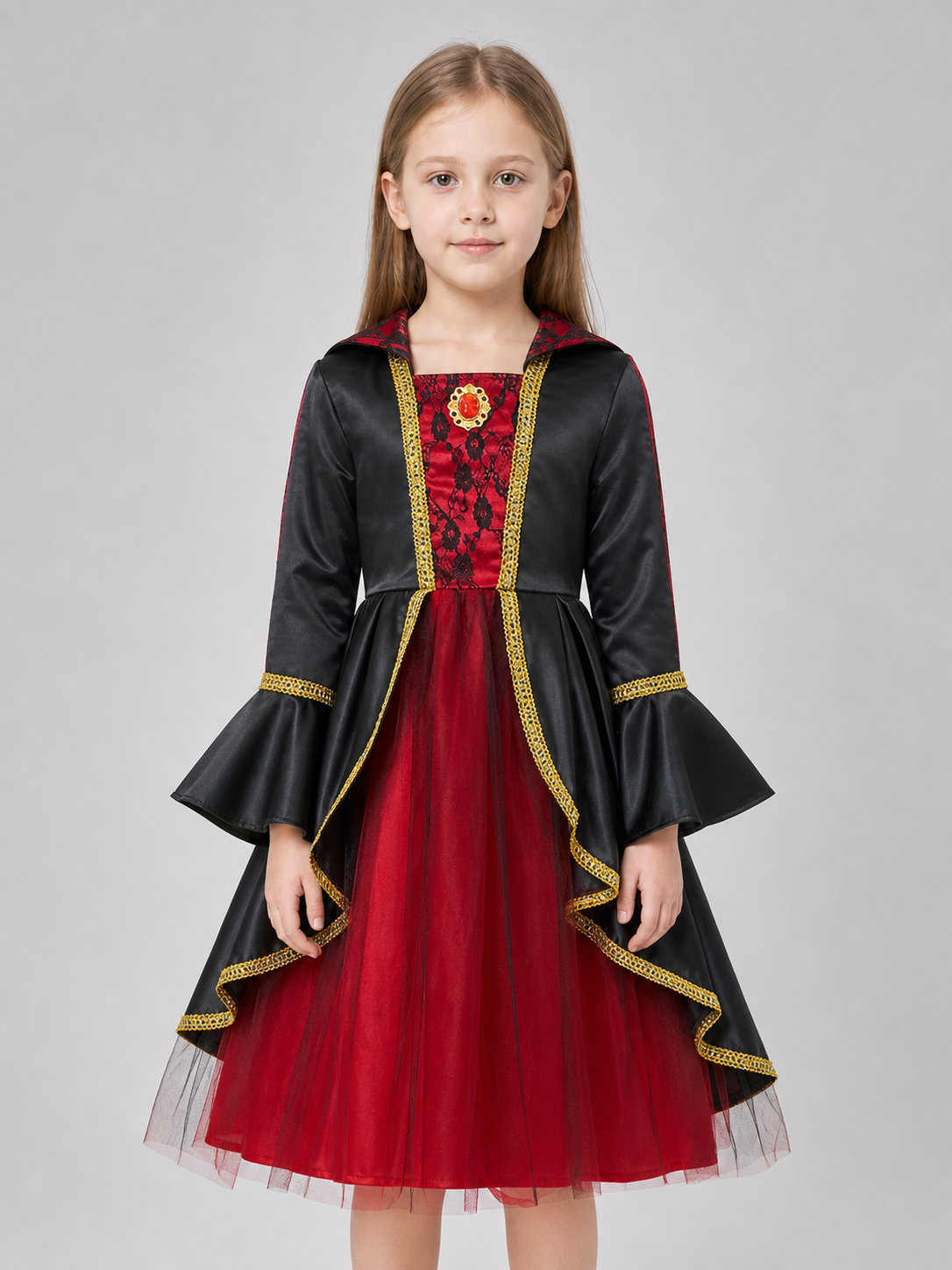 Costume Dress with Hat and Collar for Cosplay