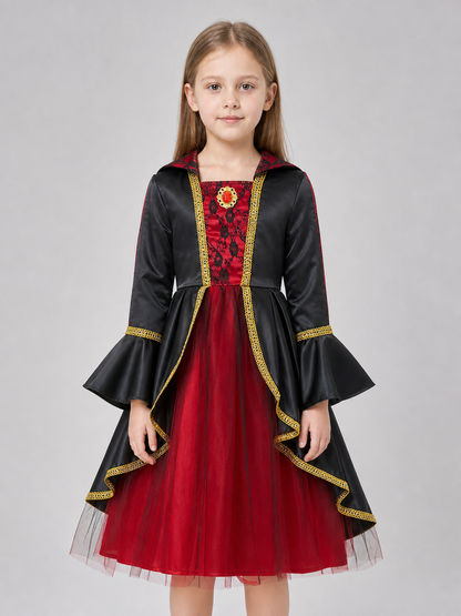 Costume Dress with Hat and Collar for Cosplay