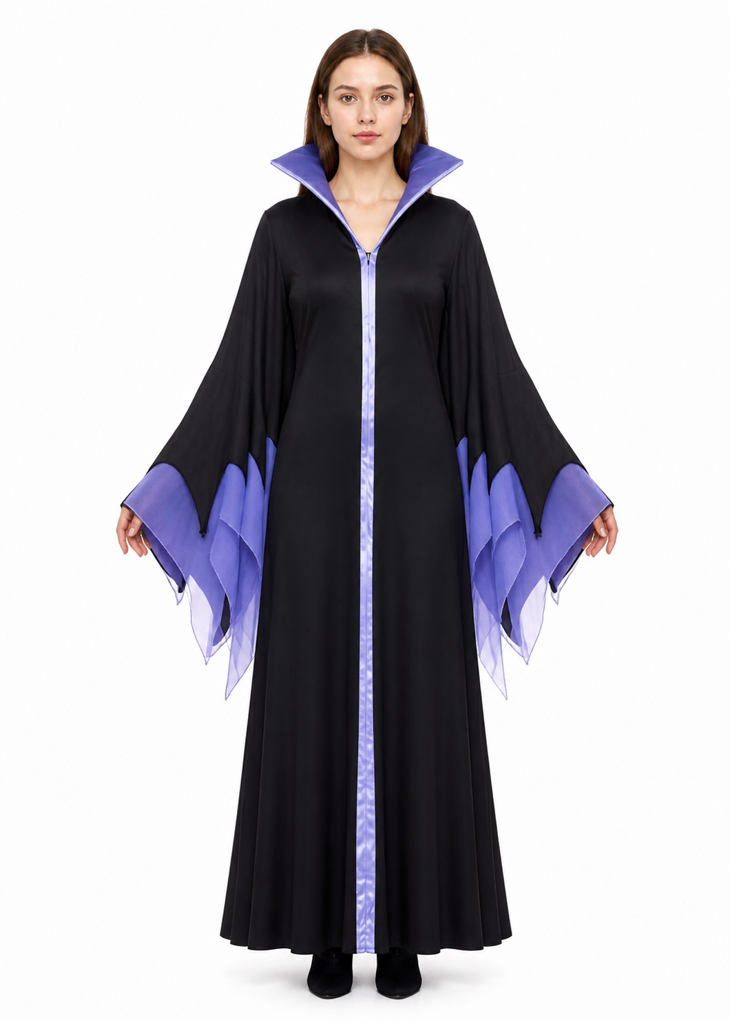 Black and Purple Wide-Sleeve Robe Costume Costumes detail 2