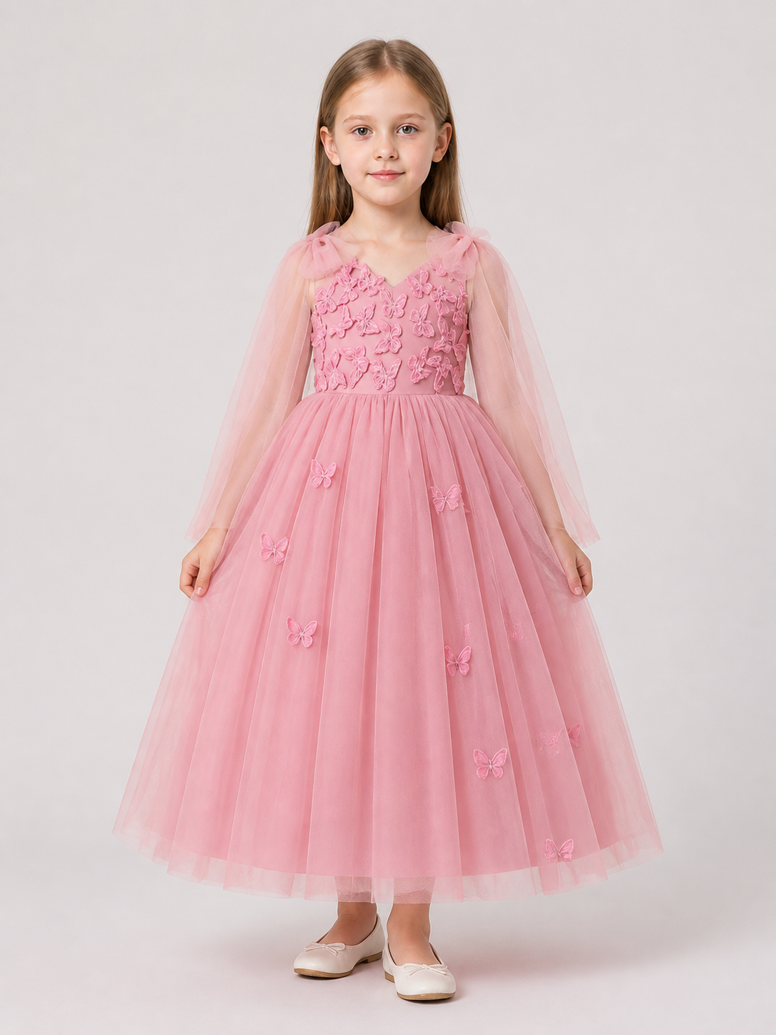 Festive Dress with Butterfly Embroidery and a Full Skirt Costume Dresses detail 3