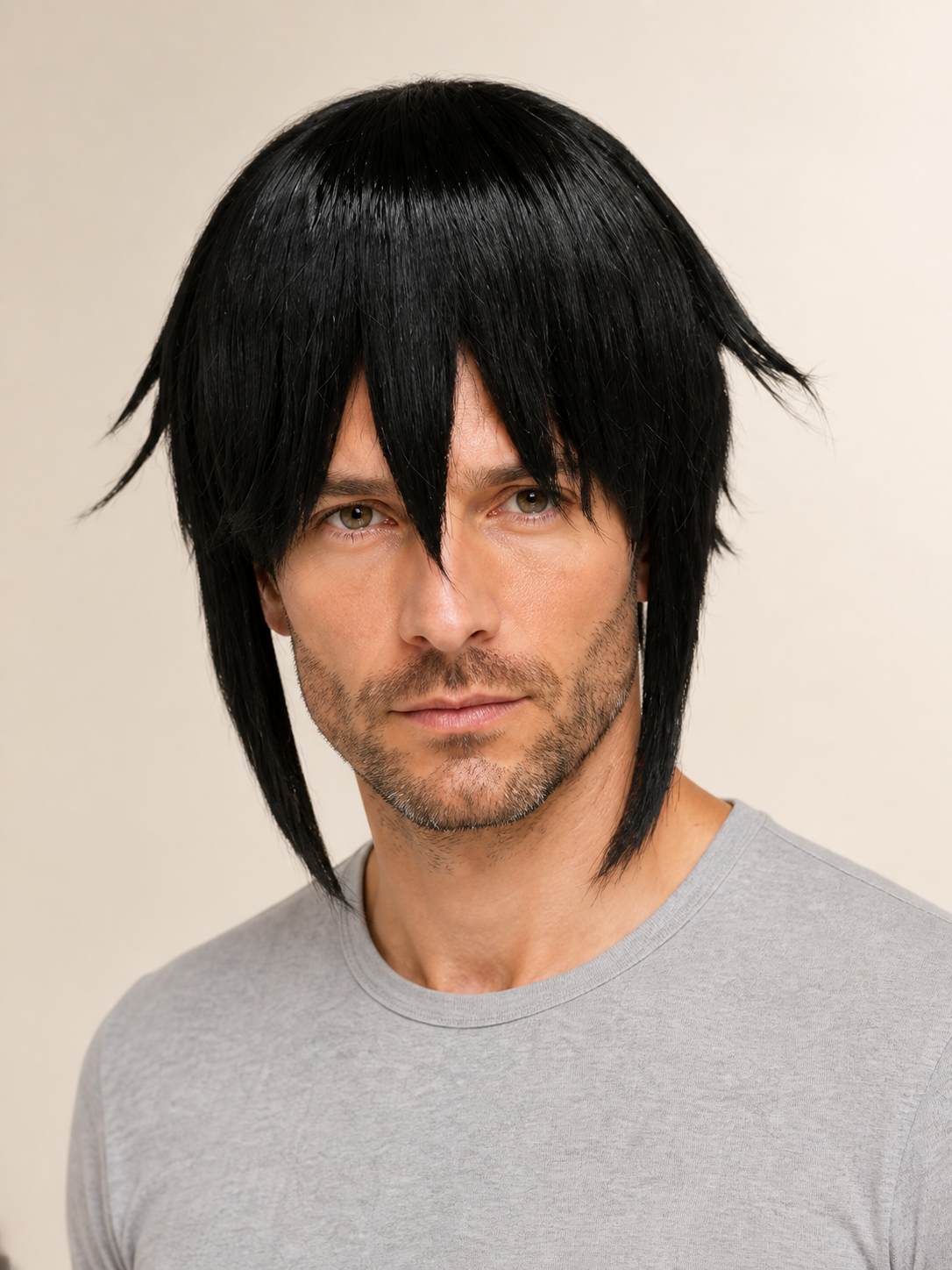 Short Black or Light Gold Carnival Wig Costume Wigs detail 2