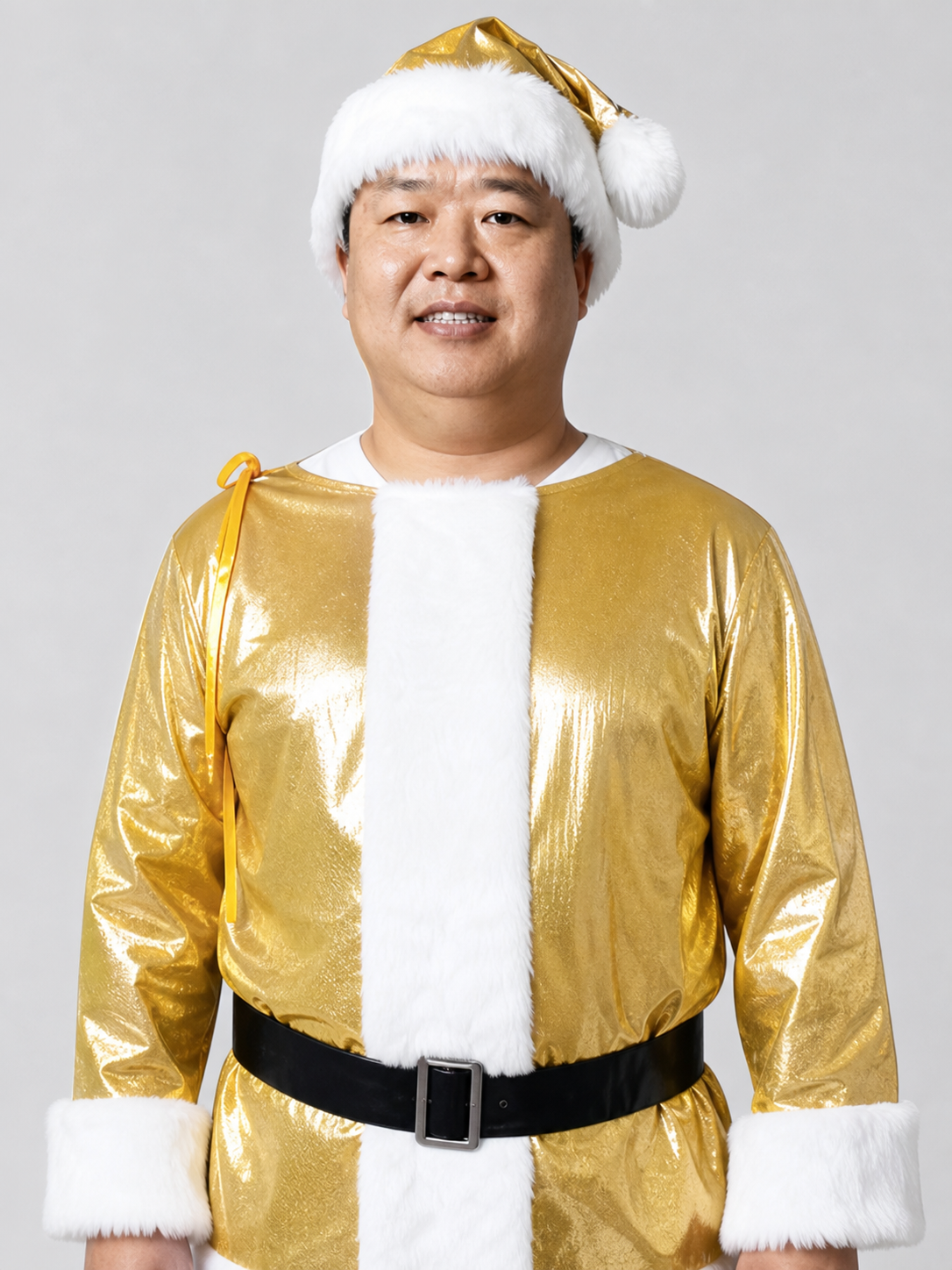 Gold New Year's Costume with White Trim