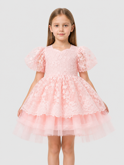 Girls' Princess Dress with Lace and Full Skirt Costume Dresses detail 3