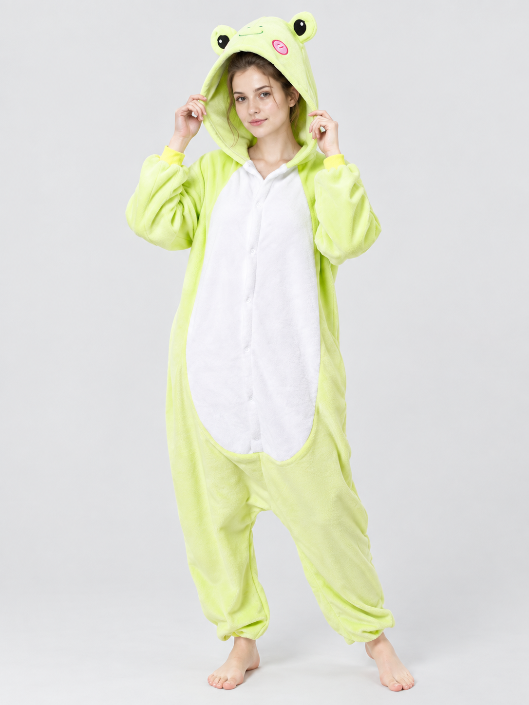 Kigurumi Jumpsuit with Hood and White Insert