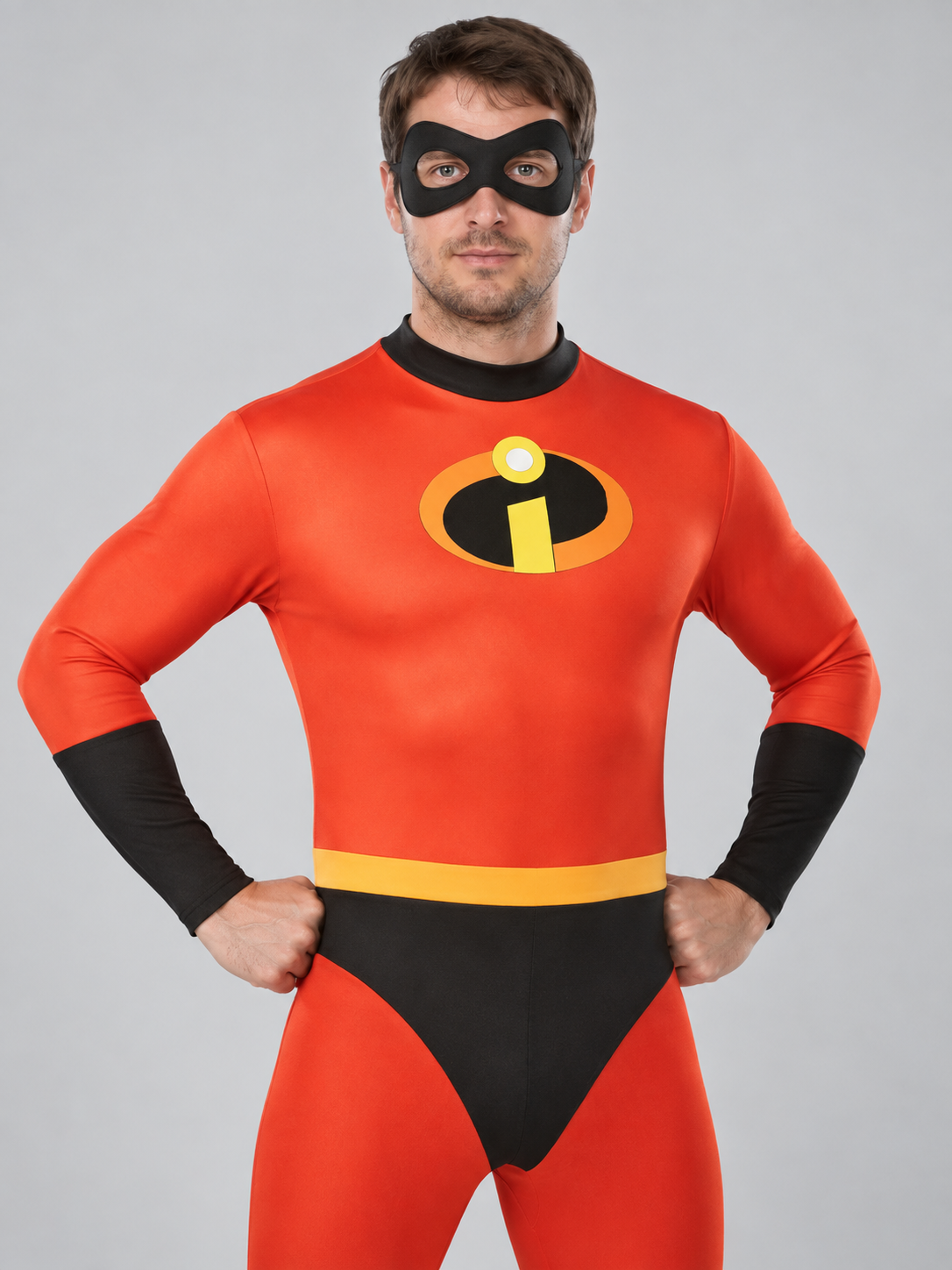 Superhero Costume with Eye Mask and Emblem