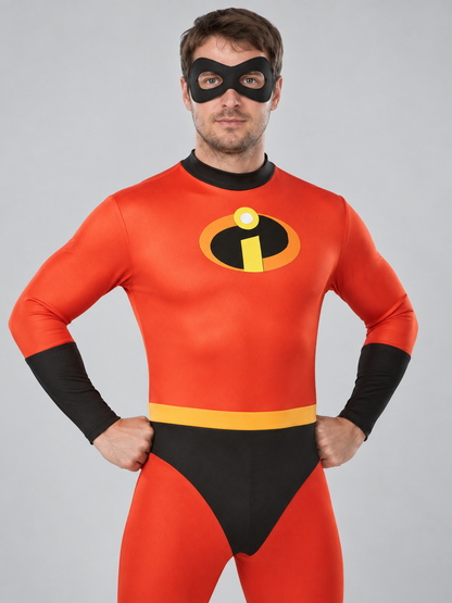 Superhero Costume with Eye Mask and Emblem