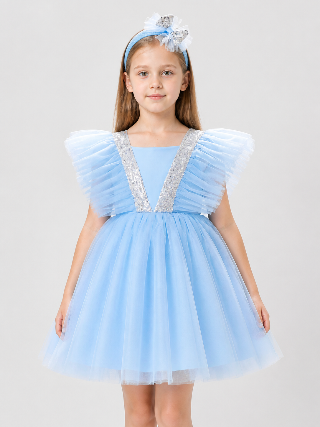 Princess Dress for Girls with a Full Skirt and Sleeves Costume Dresses detail 3
