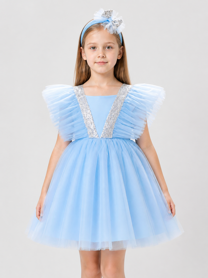 Princess Dress for Girls with a Full Skirt and Sleeves Costume Dresses detail 3