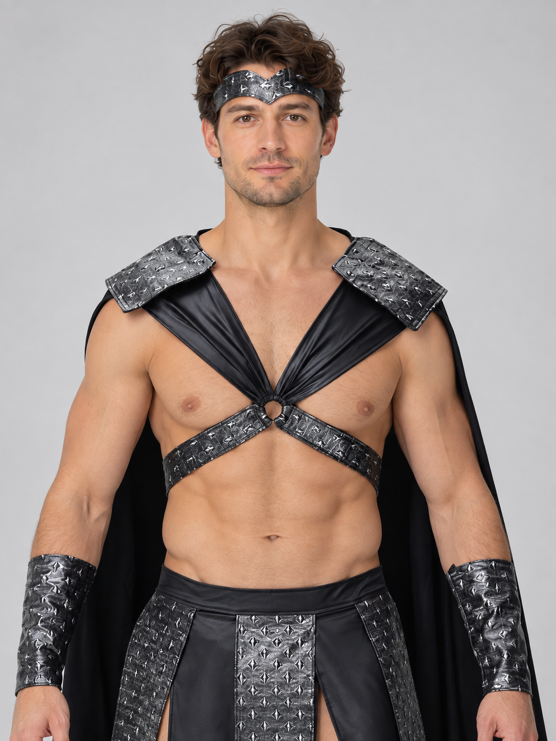 Spartan Warrior Costume with Cape and Bracers