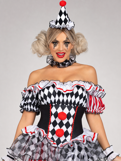 Clown Costume with Hat and Stockings