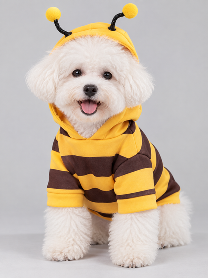 Bee hoodie costume for dogs and cats, yellow