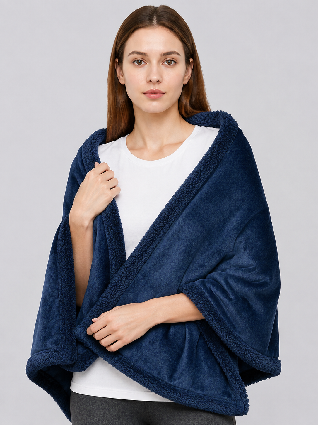 Reversible Dark Blue Pet Blanket Wearable Blankets detail 2