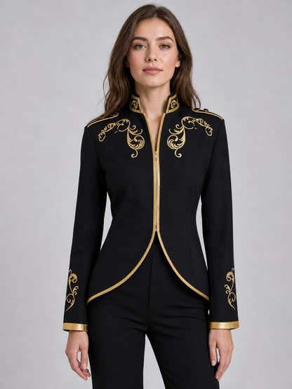 Cosplay Costume Jacket with Gold Embroidery