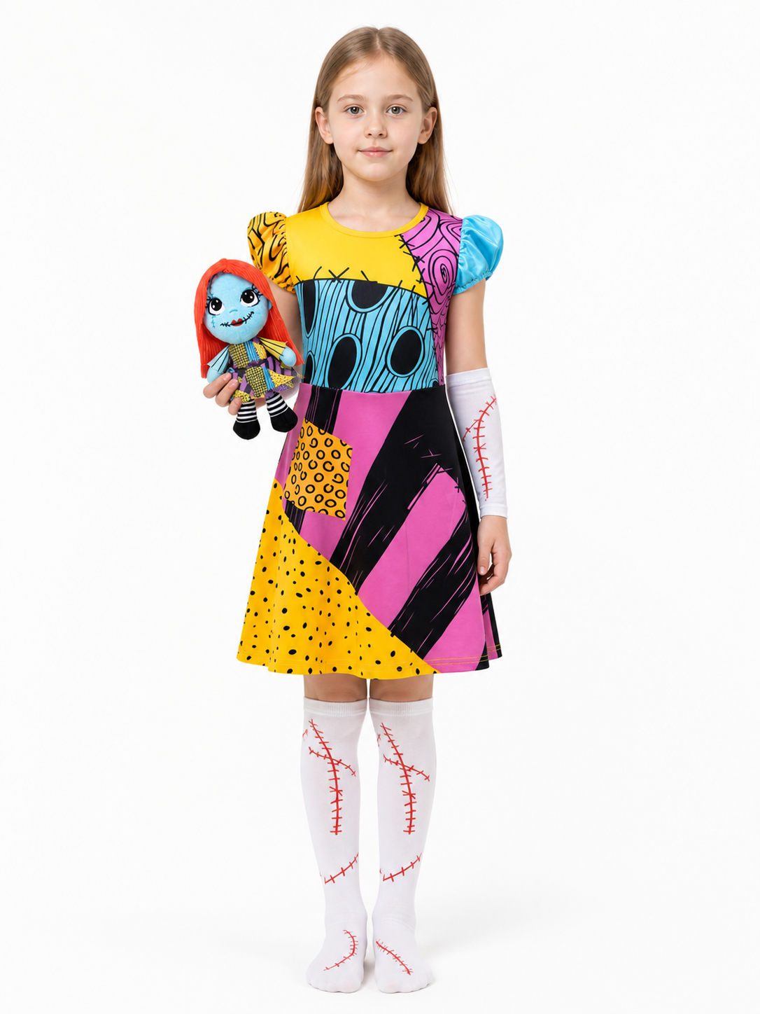 Girls’ Sally Patchwork Costume Dress for Halloween product detail 3