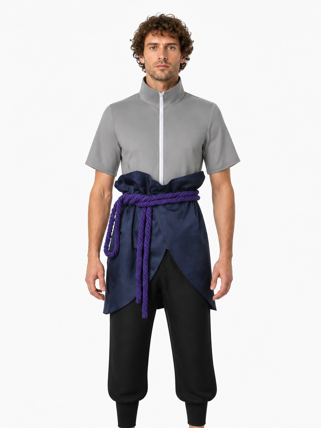Sasuke Naruto Cosplay Costume Set with Belt Costumes detail 3