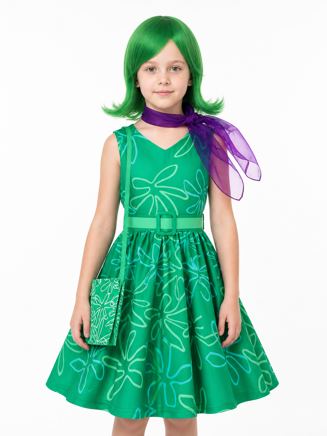 Children’s Sadness Carnival Costume with Dress and Wig product detail 3