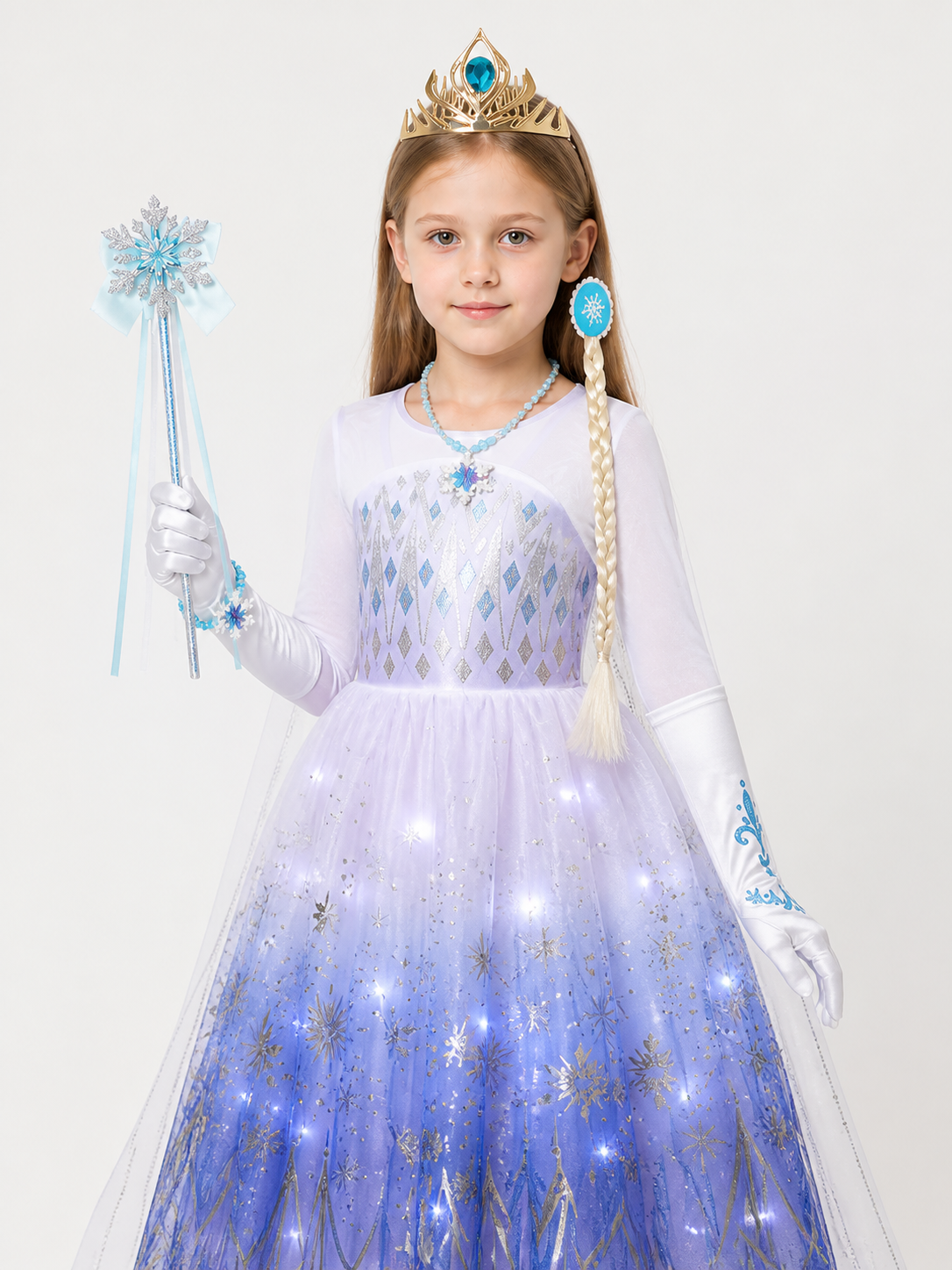 Snow Queen Costume with LED Lights Costumes detail 2