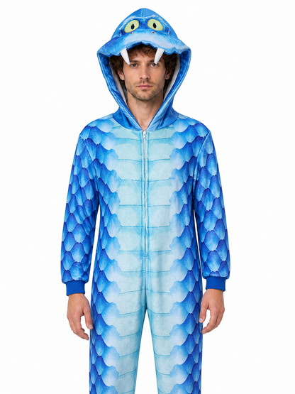Snake Kigurumi with Hood, Zipper, and Scaly Print product detail 3