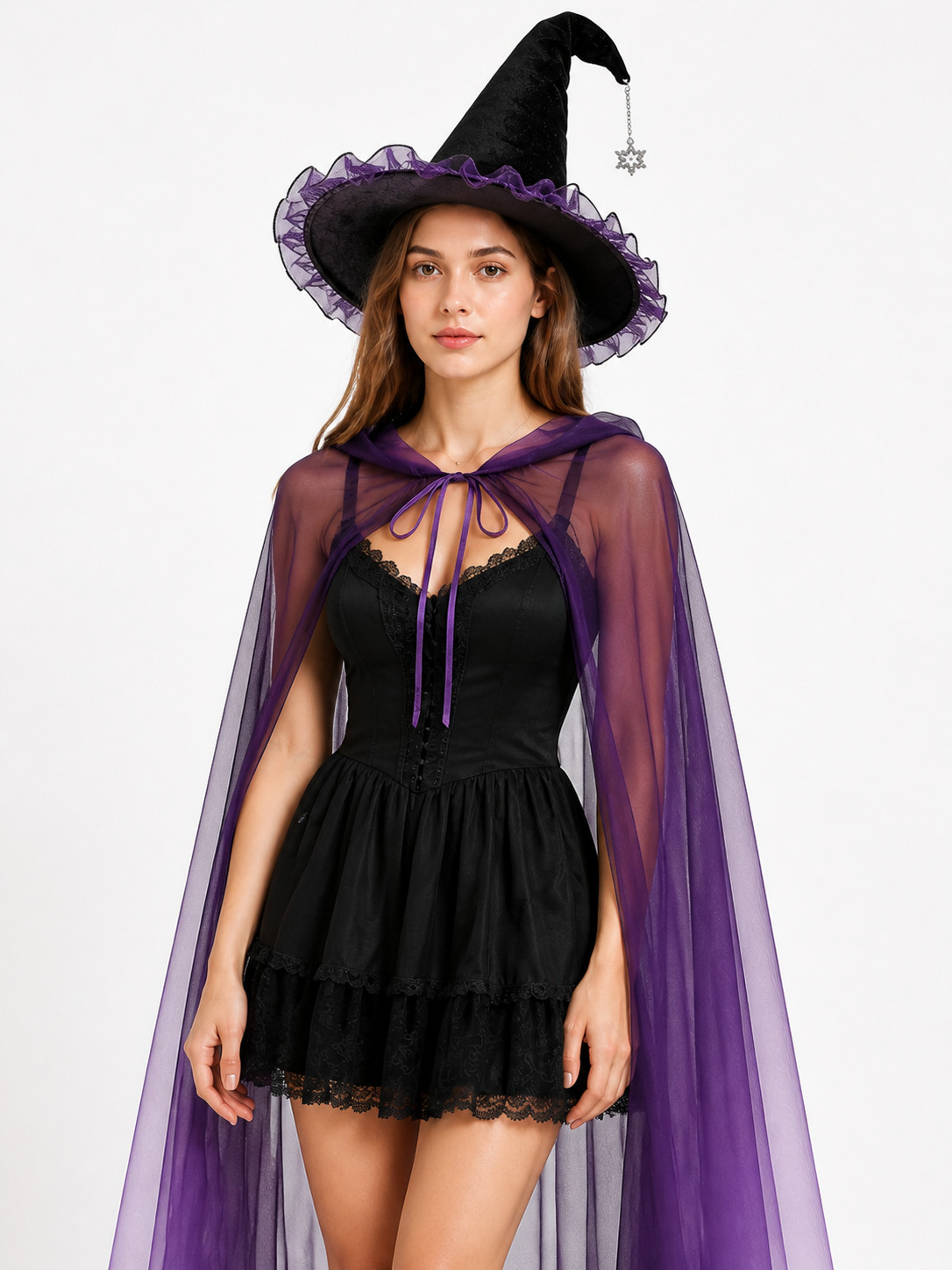 Halloween Carnival Costume with Cape and Hat