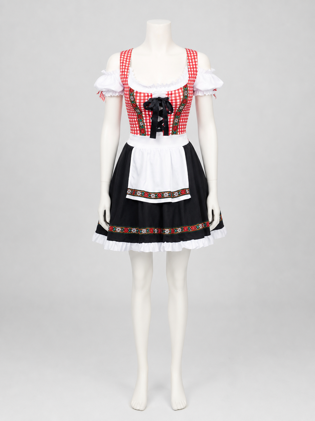 Historical German costume with apron and bow