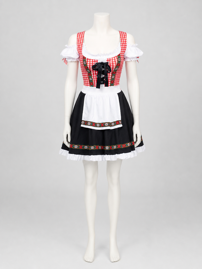 Historical German costume with apron and bow