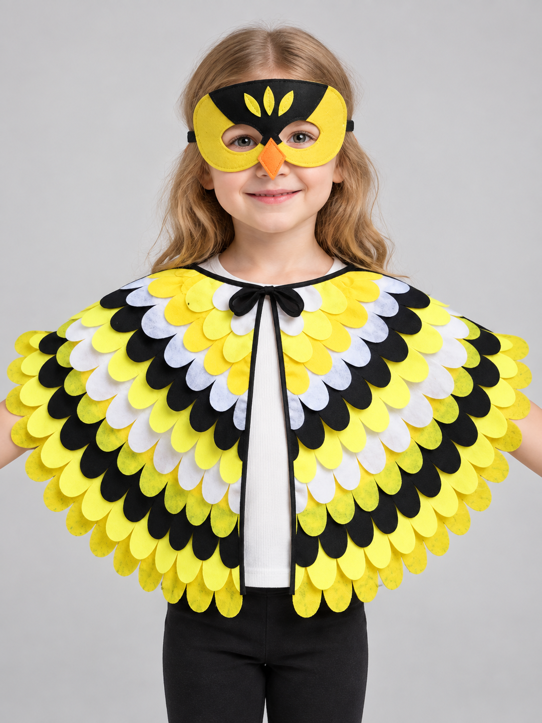 Bird costume for carnivals with mask and cape